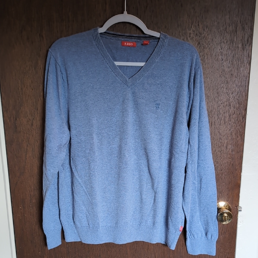 Izod Men's Classic Blue V-Neck Sweater